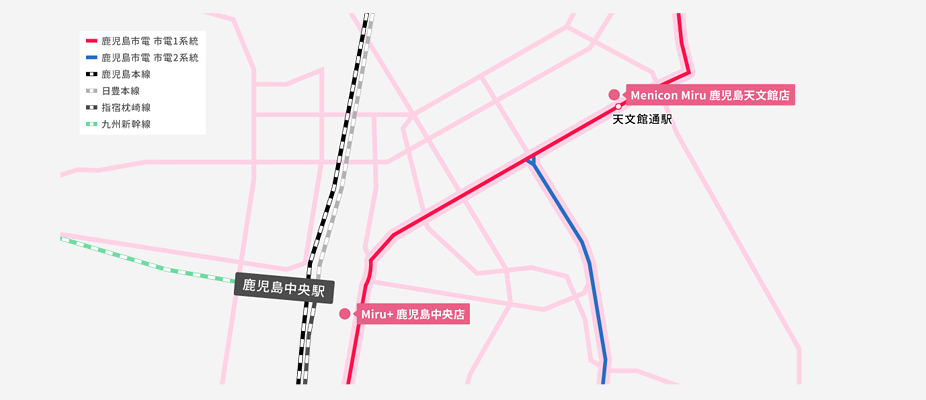 鹿児島エリア　路線図