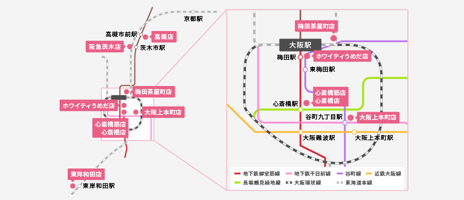 関西エリア　路線図