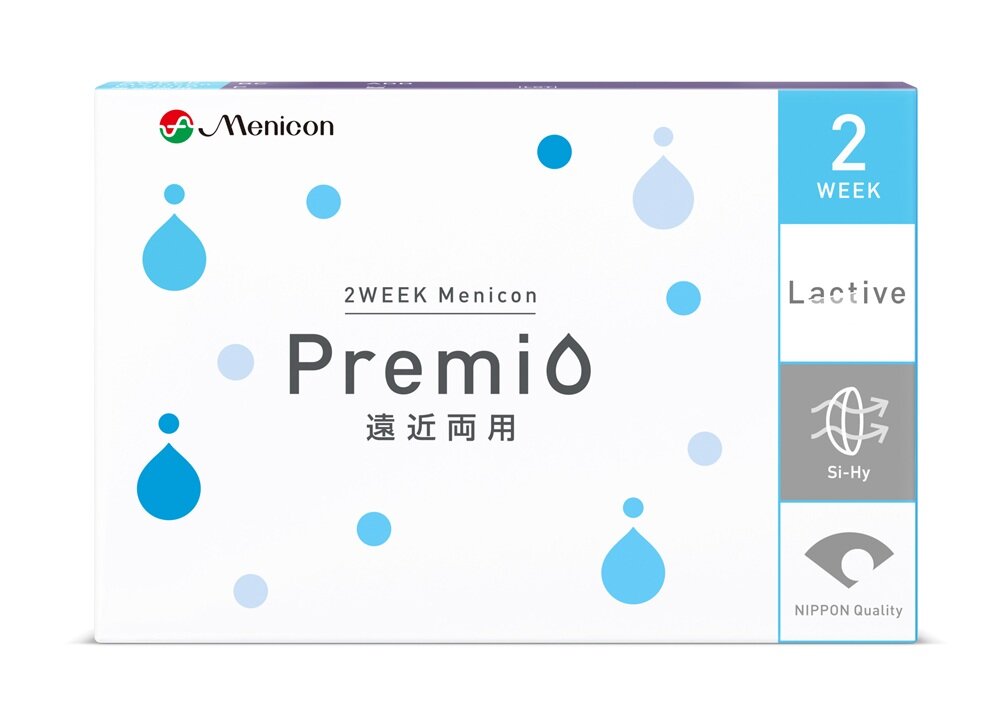 2WEEK Menicon Premio 遠近両用 正面パッケージ（Lactiveロゴ入り）.jpg