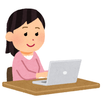 パソコンを使う女性のサムネイル画像