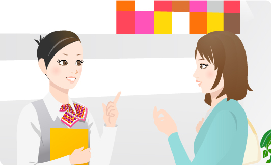 店舗で受け付け、カウンセリング